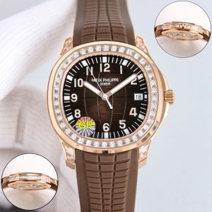 Patek Philippe Aquanaut Super Clone Watch with Full T-Square Diamond Setting 1122993109 - front view
